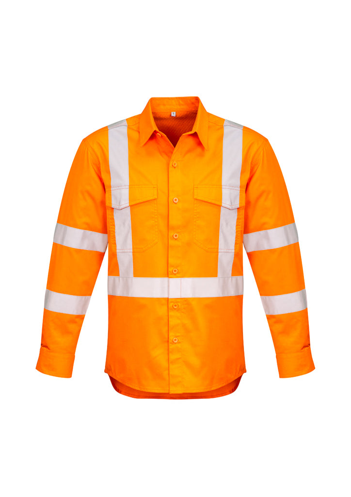 Syzmik-Syzmik Mens Hi Vis X Back Taped Shirt-Discount Workwear NZ