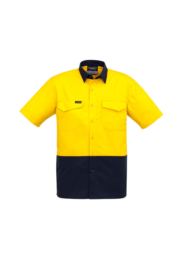 Syzmik-Syzmik Mens Rugged Cooling Hi Vis S/S Shirt-Discount Workwear NZ