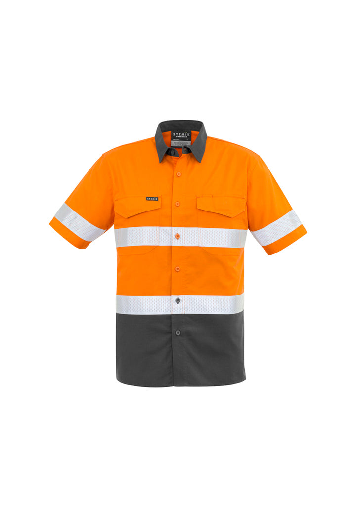 Syzmik-Syzmik Mens Rugged Cooling Hi Vis Taped S/S Shirt-Discount Workwear NZ