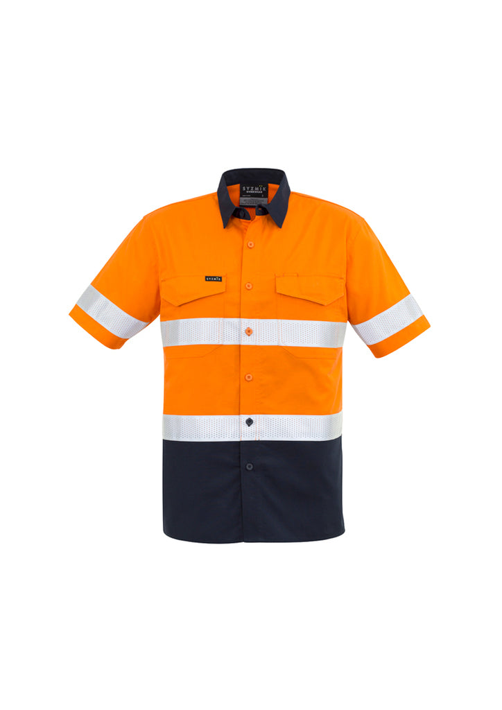 Syzmik-Syzmik Mens Rugged Cooling Hi Vis Taped S/S Shirt-Discount Workwear NZ