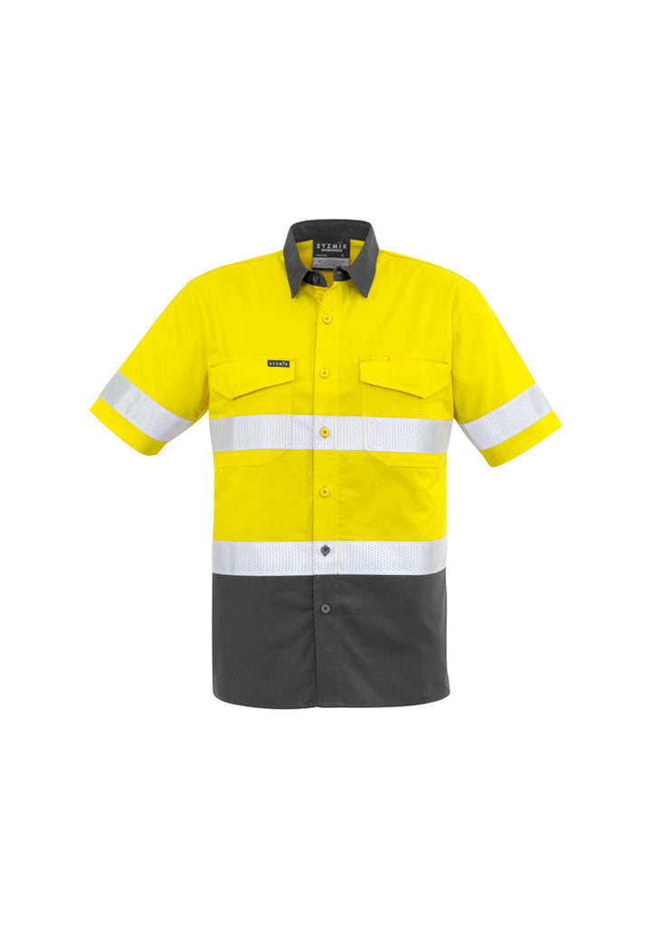 Syzmik-Syzmik Mens Rugged Cooling Hi Vis Taped S/S Shirt-Discount Workwear NZ