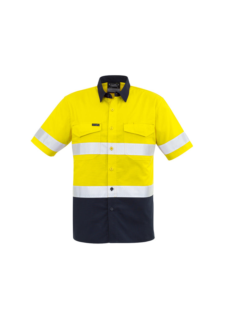 Syzmik-Syzmik Mens Rugged Cooling Hi Vis Taped S/S Shirt-Discount Workwear NZ