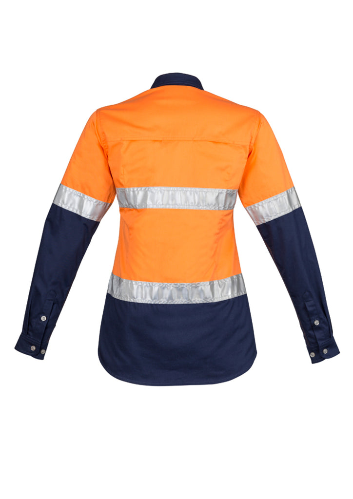 Syzmik-Syzmik Womens Hi Vis Industrial L/S Shirt - Hoop Taped-Discount Workwear NZ