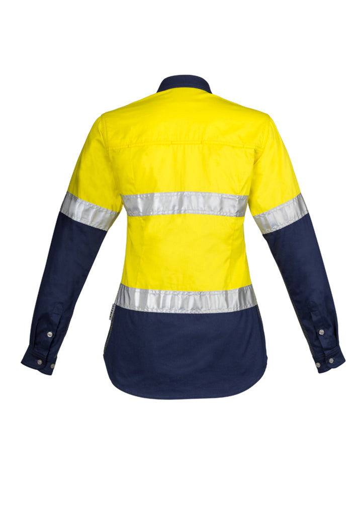 Syzmik-Syzmik Womens Hi Vis Industrial L/S Shirt - Hoop Taped-Discount Workwear NZ